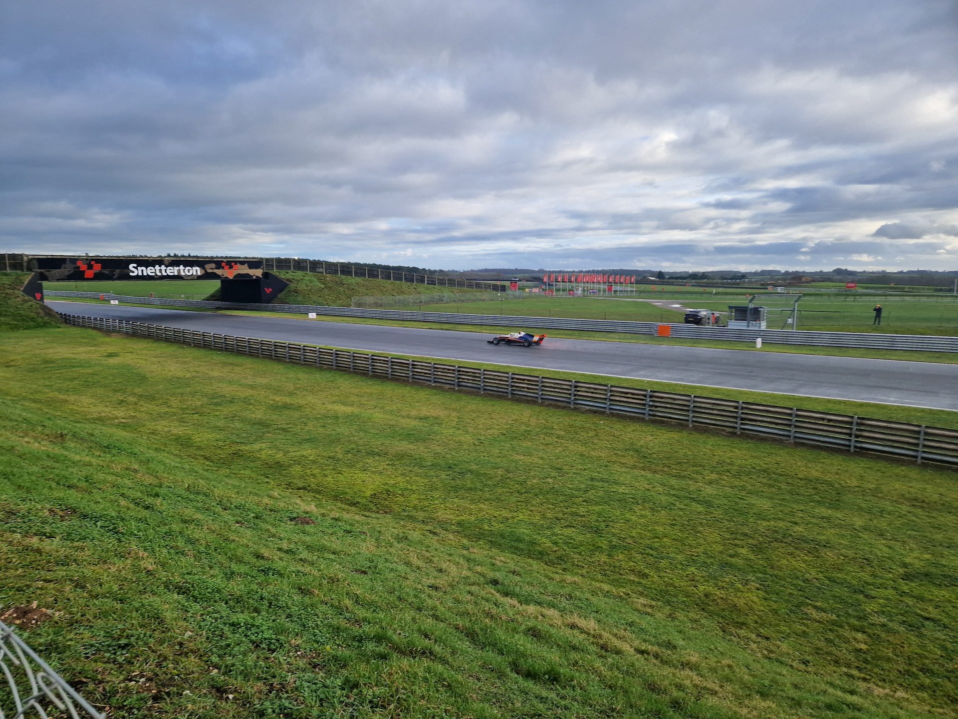 GB4 car on track at Snetterton 300 circuit, Norfolk