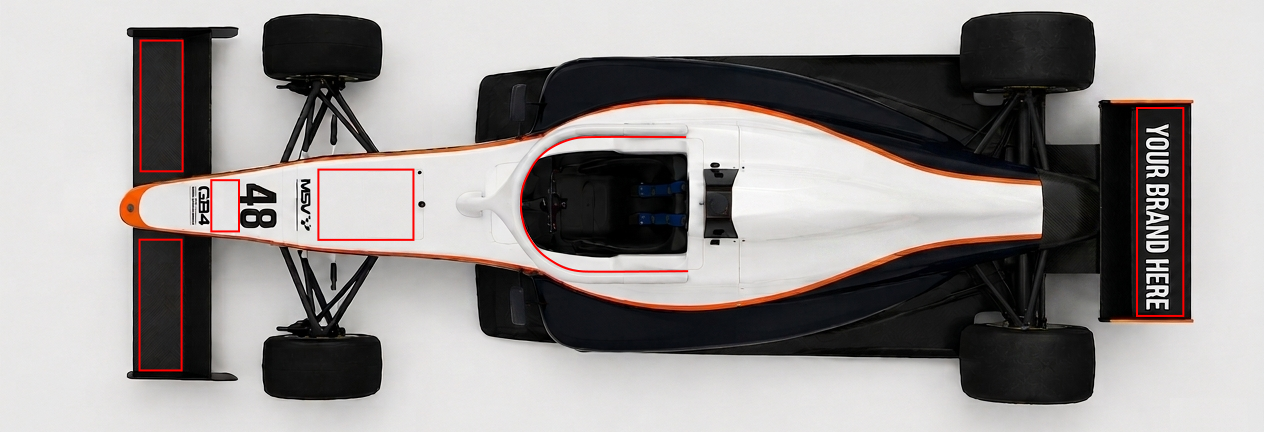 GB4 car overhead view — brand placement visualisation