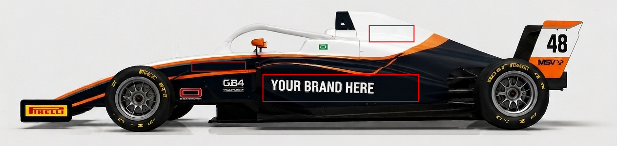 GB4 car side view — brand placement visualisation
